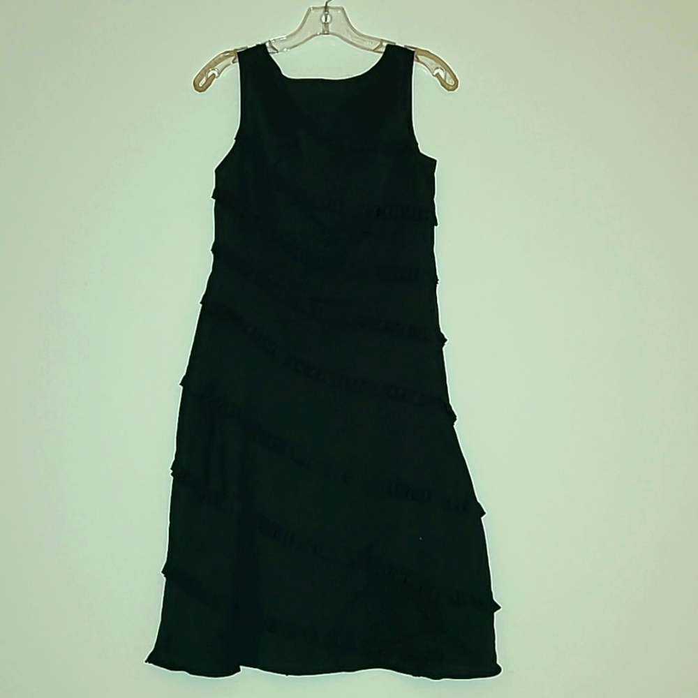 Navy blue ruffle dress-Adrianna Papell